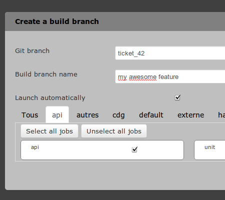 Create a build branch